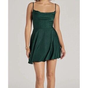 Windsor - Jianna Floral Satin Short A-Line Dress satin nightgown XS women's